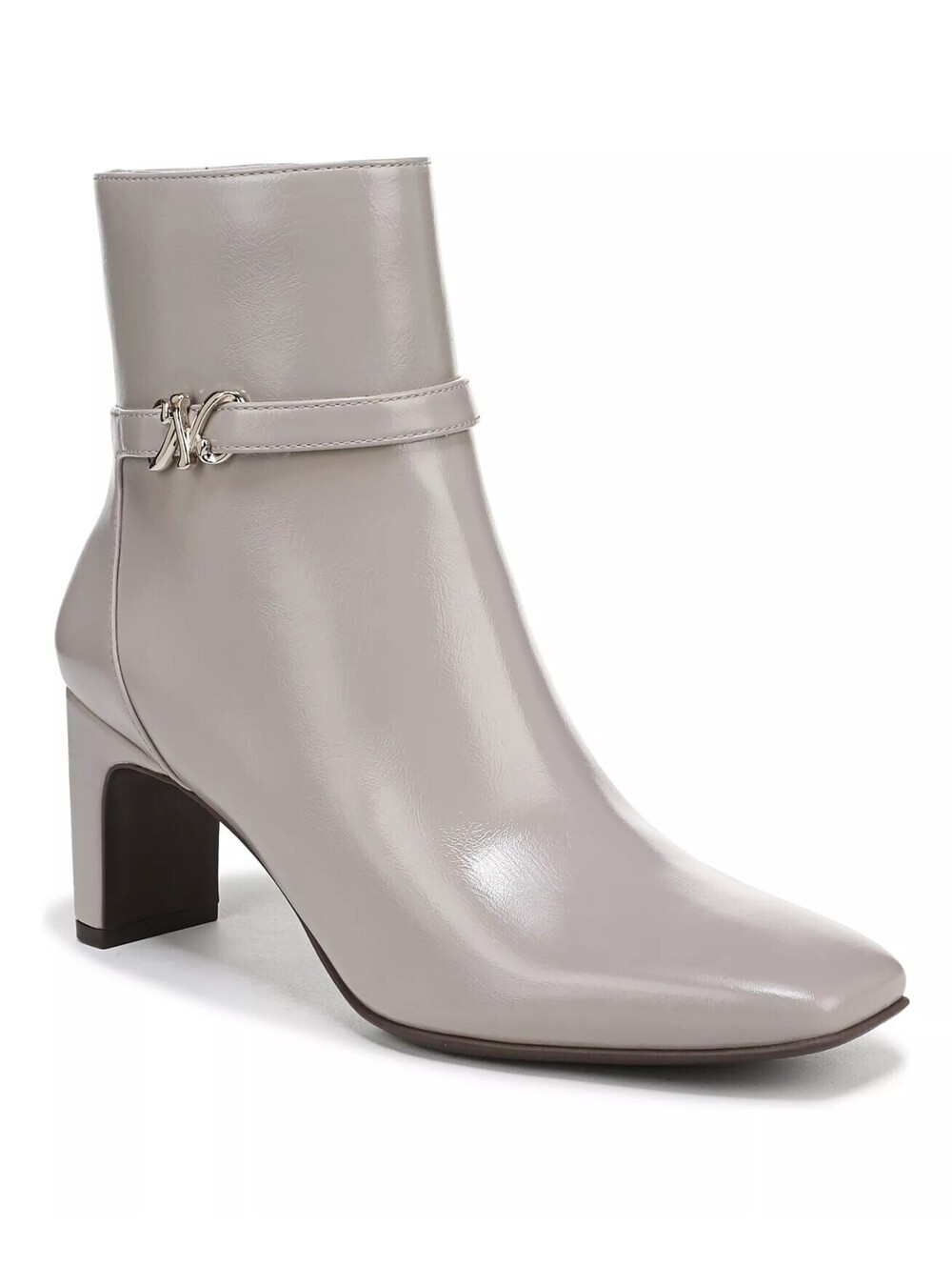 160$ Naturalizer Nanette Faux Leather Ankle Booties Women's Size 6.0 W Gray